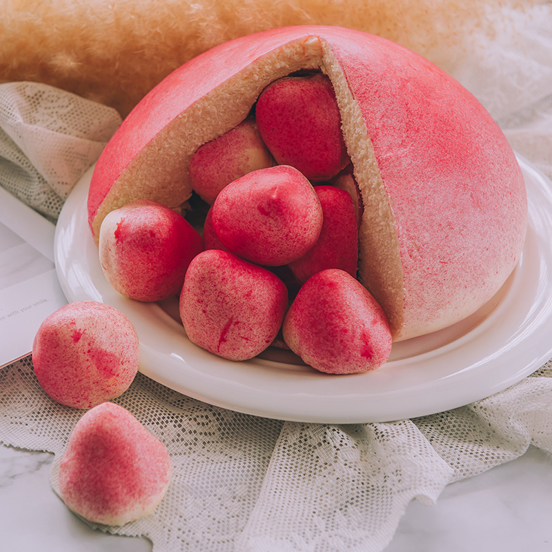 福壽齊臨 - 手工母子大壽桃禮盒